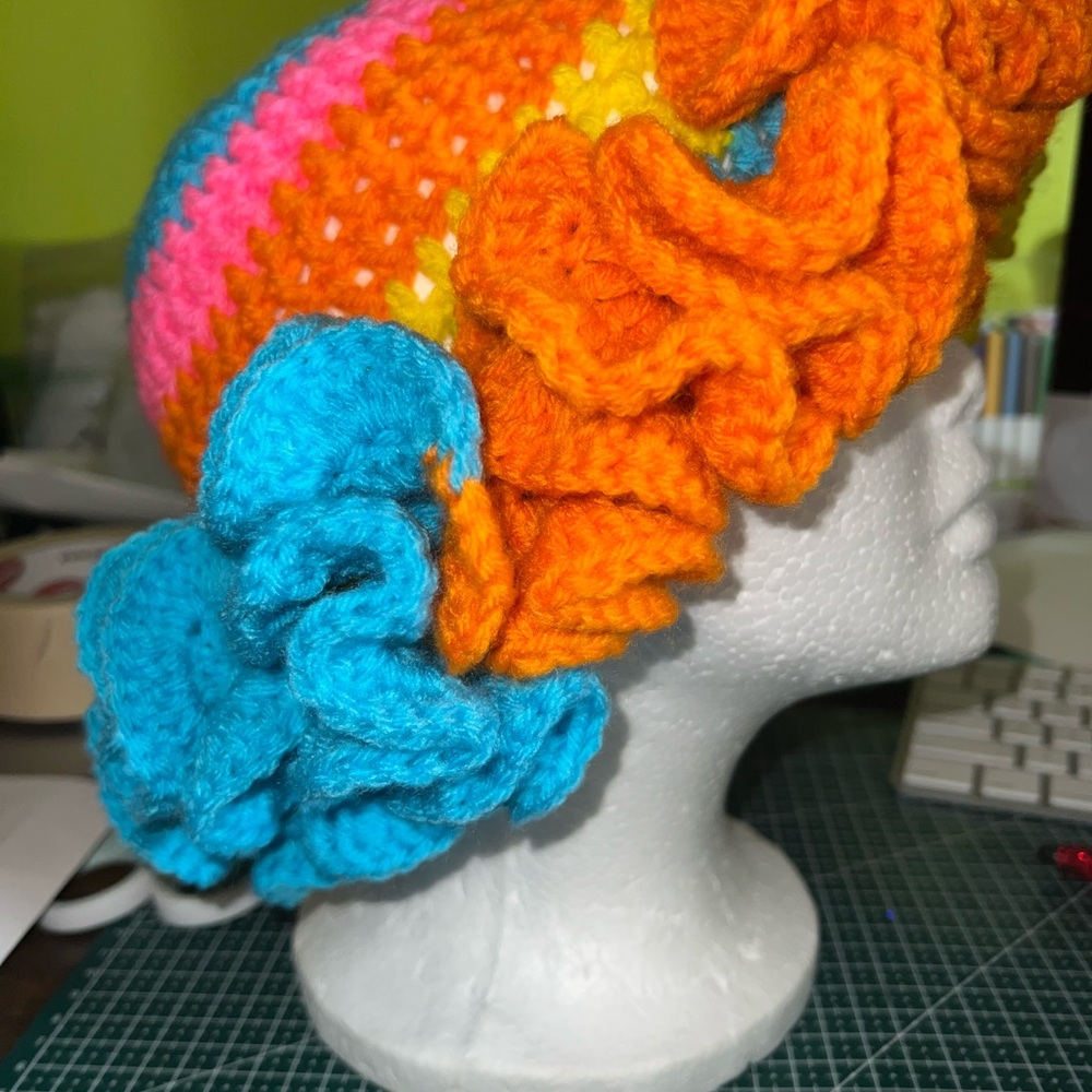 Crochet Ruffle Hat - Picture 2 of 5